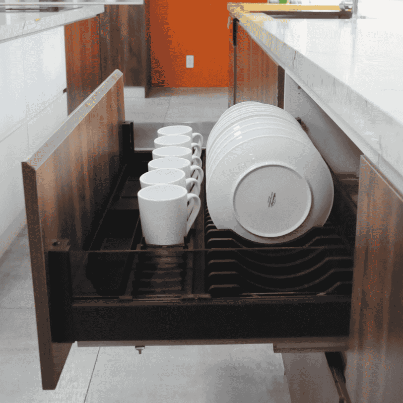 Khay kéo úp chén(bát) kính cường lực